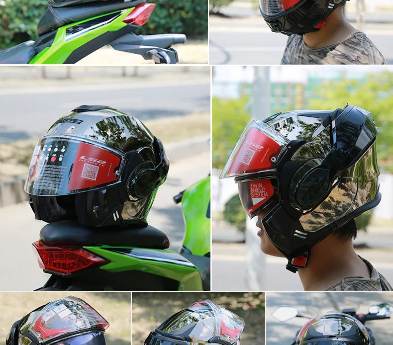 LS2 FF399 флип-ап мото rcycle шлем двойной козырек Аутентичные LS2 Valiant анфас шлемы moto capacete cascos