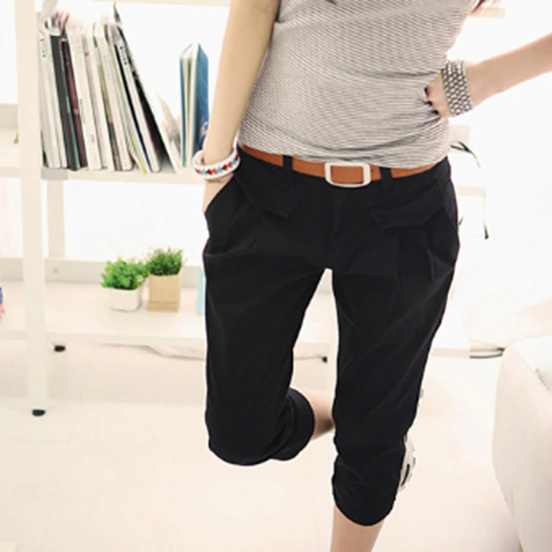 Новые поступления женские брюки тонкие повседневные свободные до середины икры