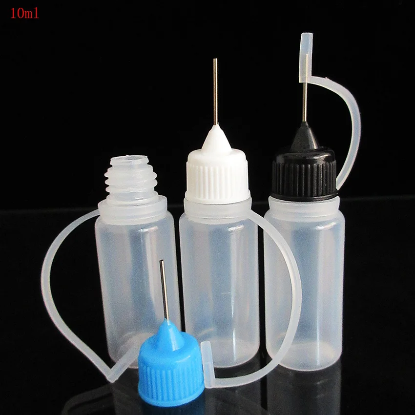 10 шт. образец пластиковых бутылочка с колпачком для иглы сжимаемая капельница мл
