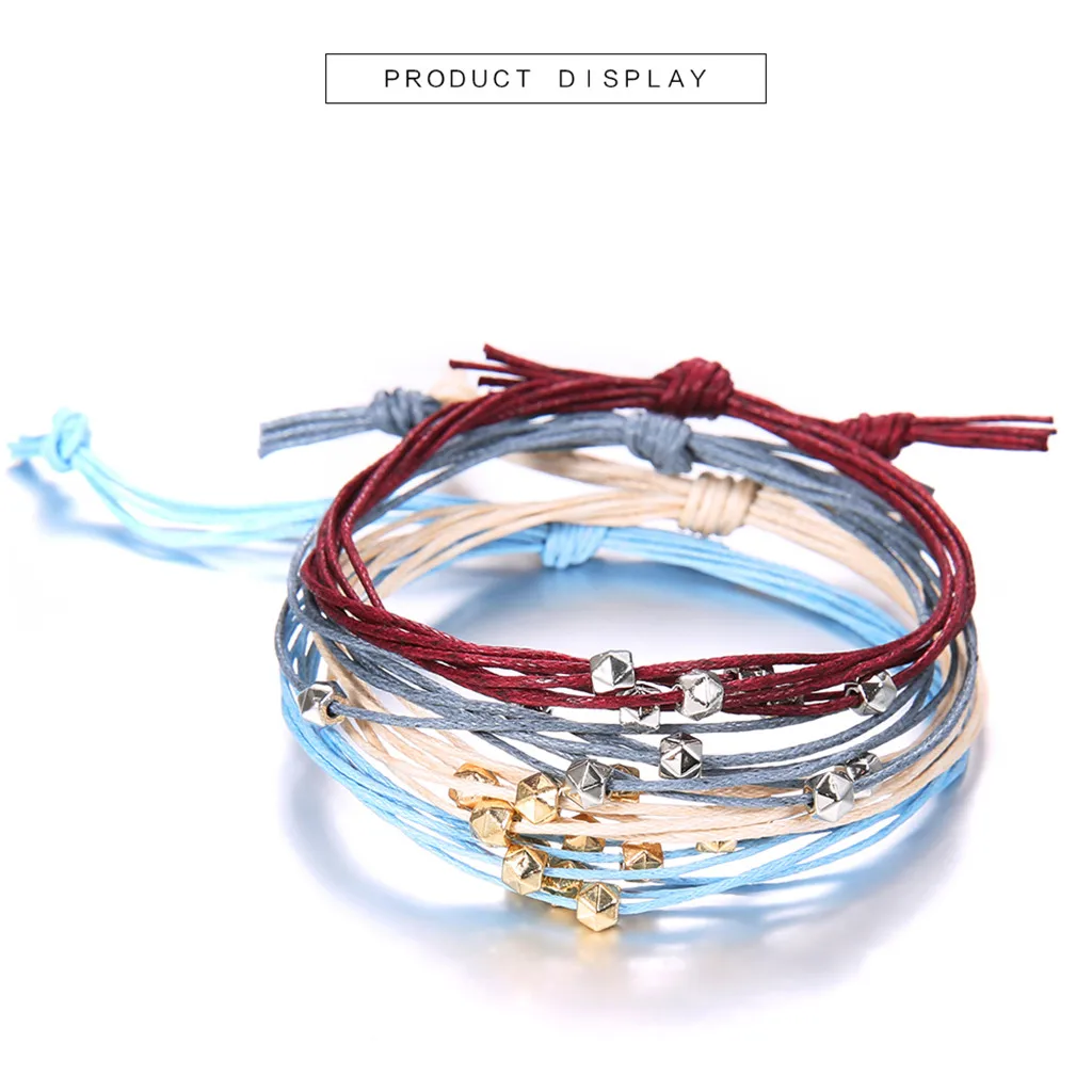 4 шт. женские браслеты мужские в стиле бохо ювелирные изделия винтажные для