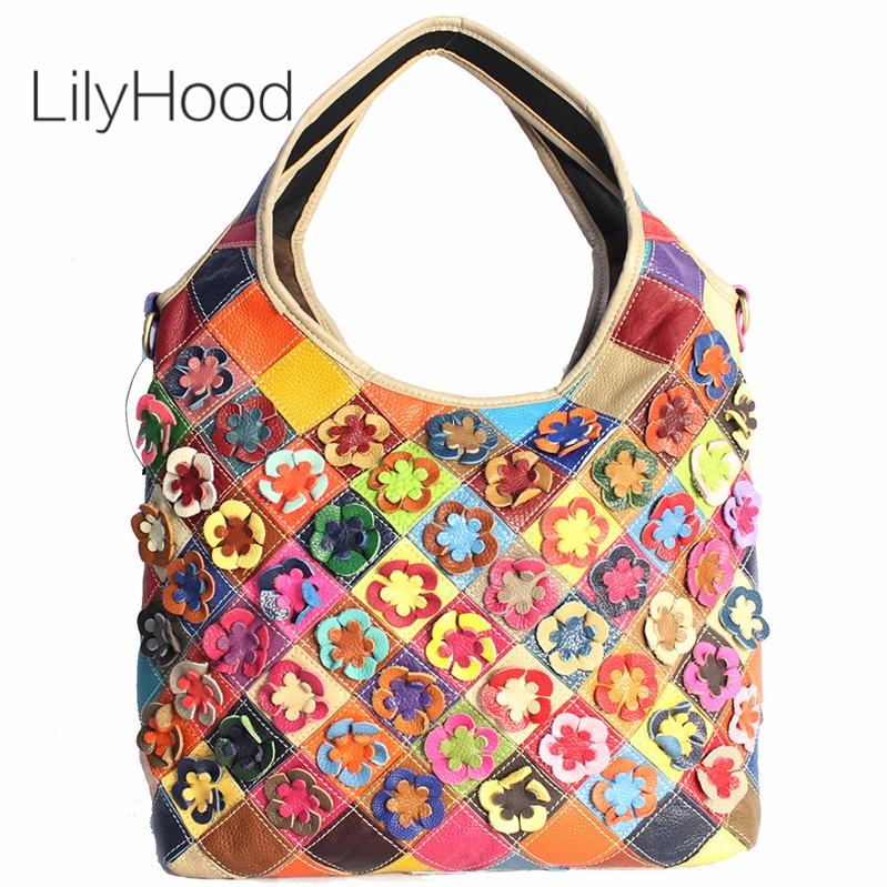 Большая сумка из натуральной кожи разных цветов Женская Повседневная хобо