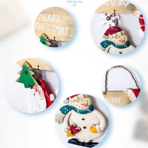 Рождественский снеговик/олень деревянный кулон украшения для рождественской