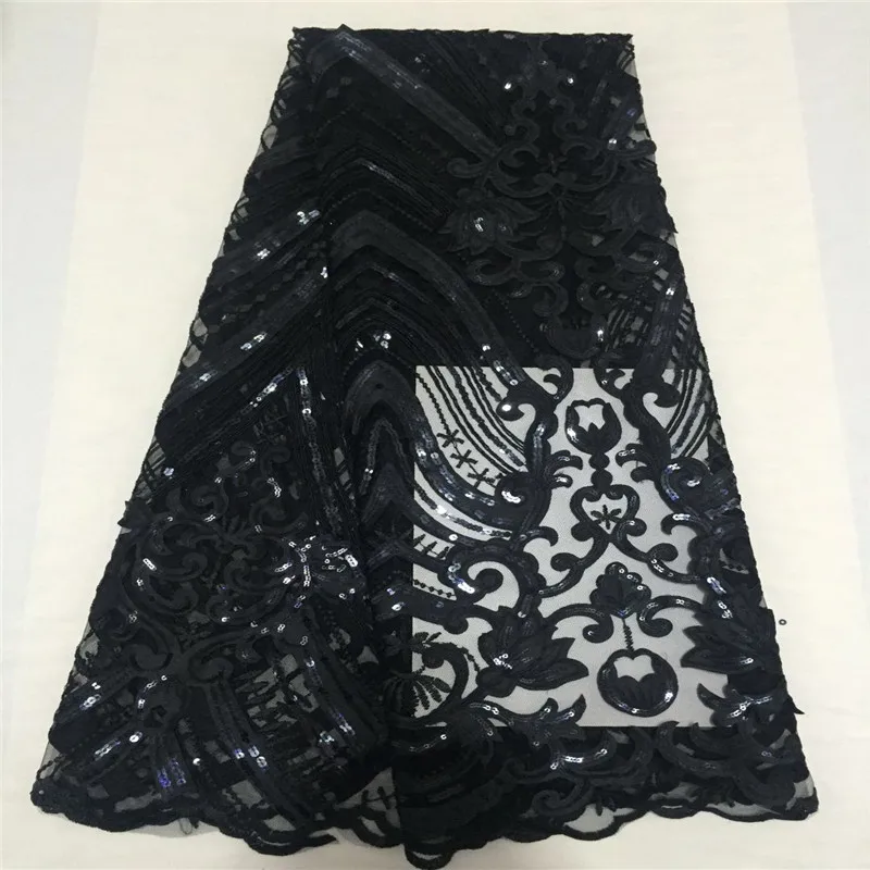 Белый блестками кружевной ткани 5yard/много африканских с чистого блесток высокого