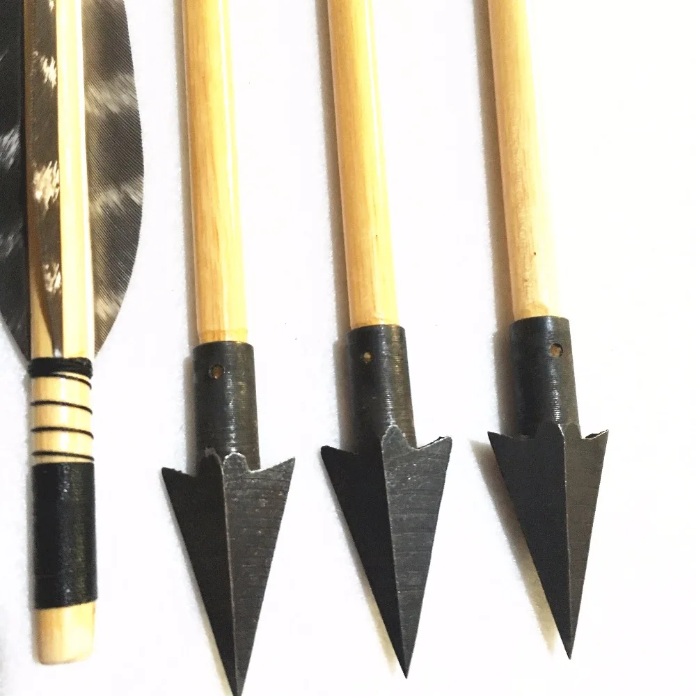 6/12 шт./лот ручной работы деревянные стрелы с широкой для Охота стрельба из