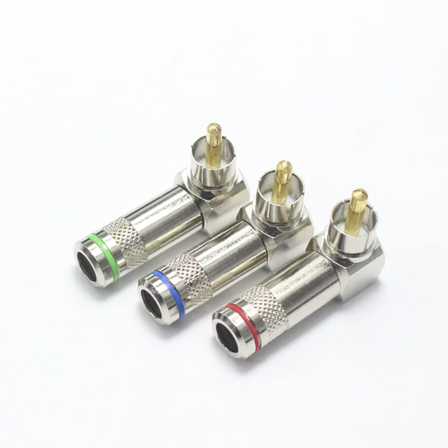 EClyxun 1 шт. высококачественный позолоченный правый угол RCA штекер аудио-видео разъем для пайки RCA AV 90 штекер