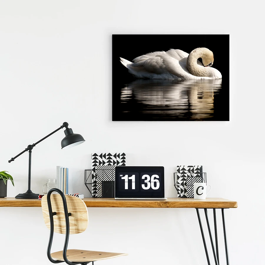 Современное украшение для дома декор лебедь искусство на стену скандинавский
