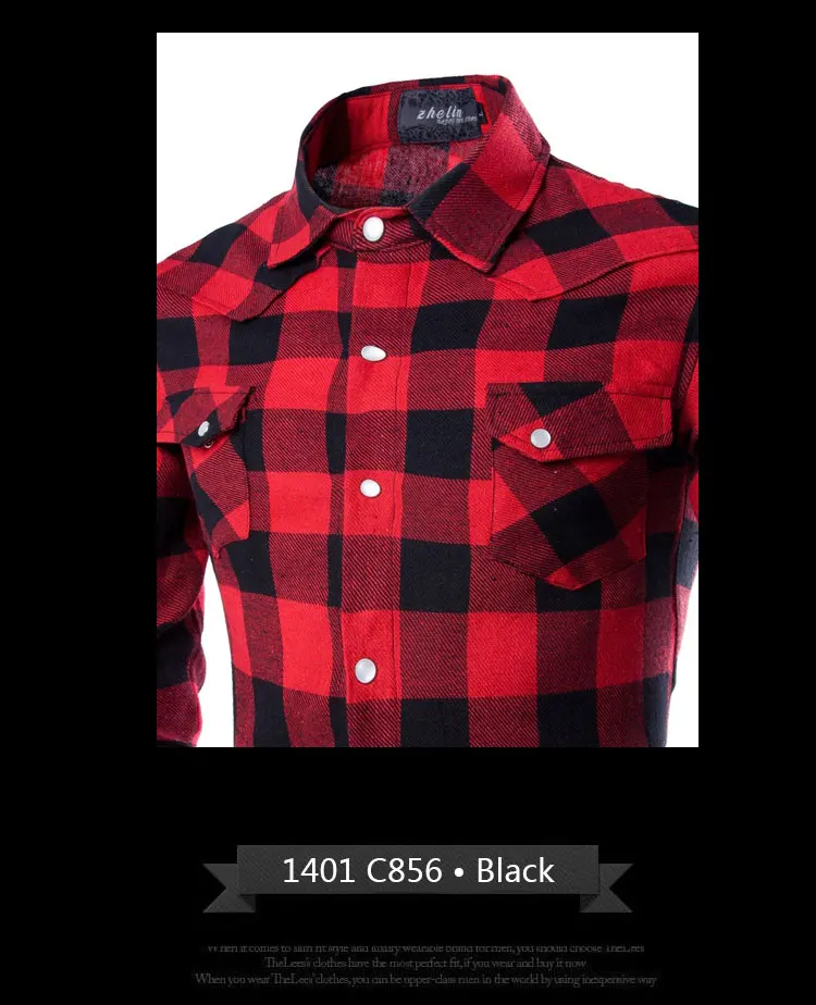 New Plaid Blouse Shirts Men Casual Long Sleeve Blusas Slim Fit Asia Size Black Red Nice Fashion Top Tide Camisas | Мужская одежда