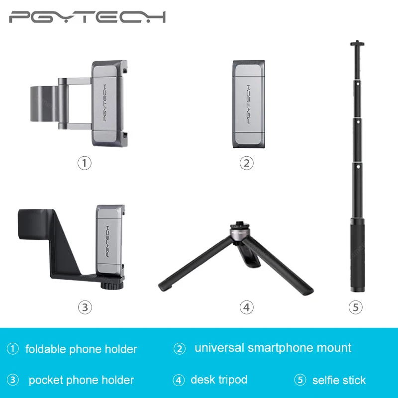 5 вариантов PGYTECH DJI OSMO POCKET 2 держатель для телефона адаптер крепление штатив селфи