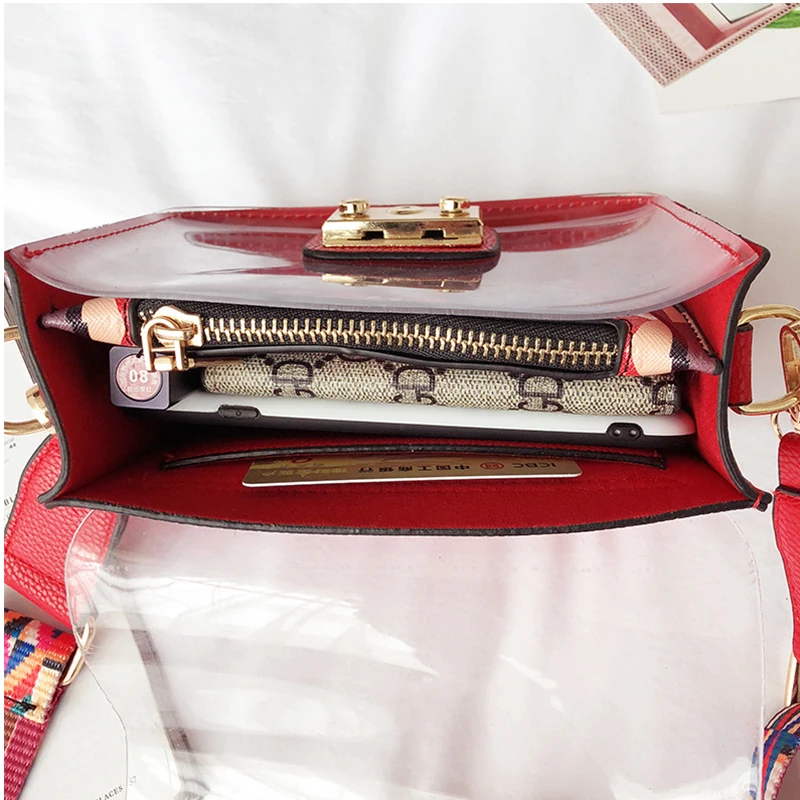 2018 Новинка для женщин модные прилив прозрачный сумка ремень корейский широкий