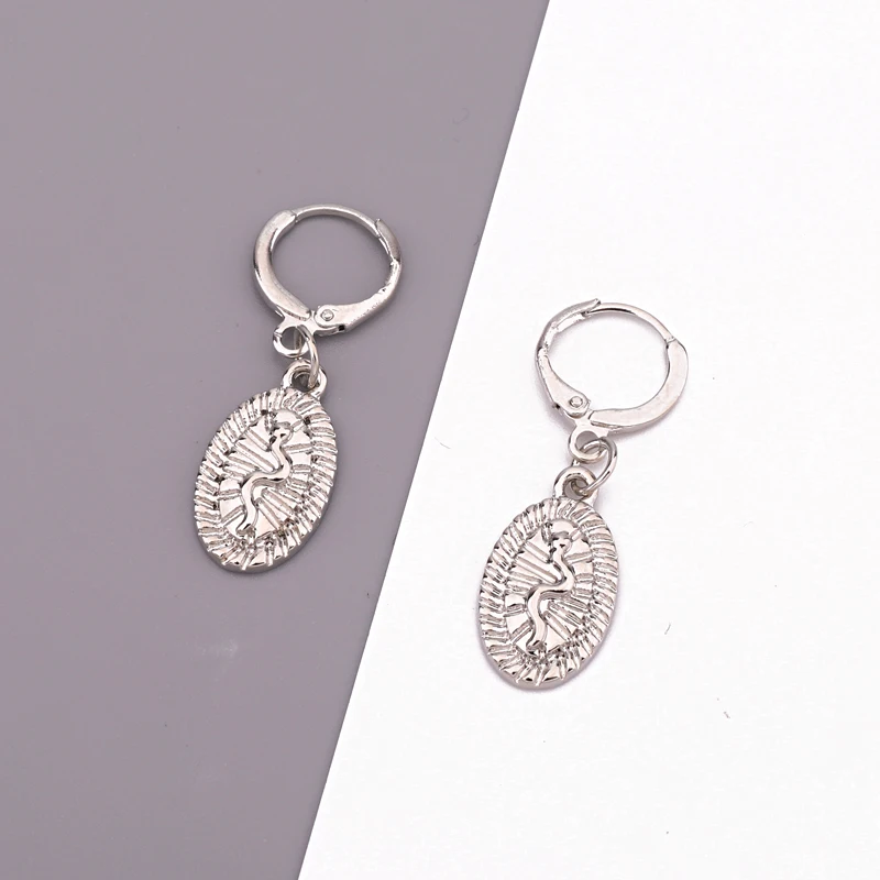 1 Пара Готический Золото Серебро Змея Овальные Серьги Обруча Женщины Ювелирные