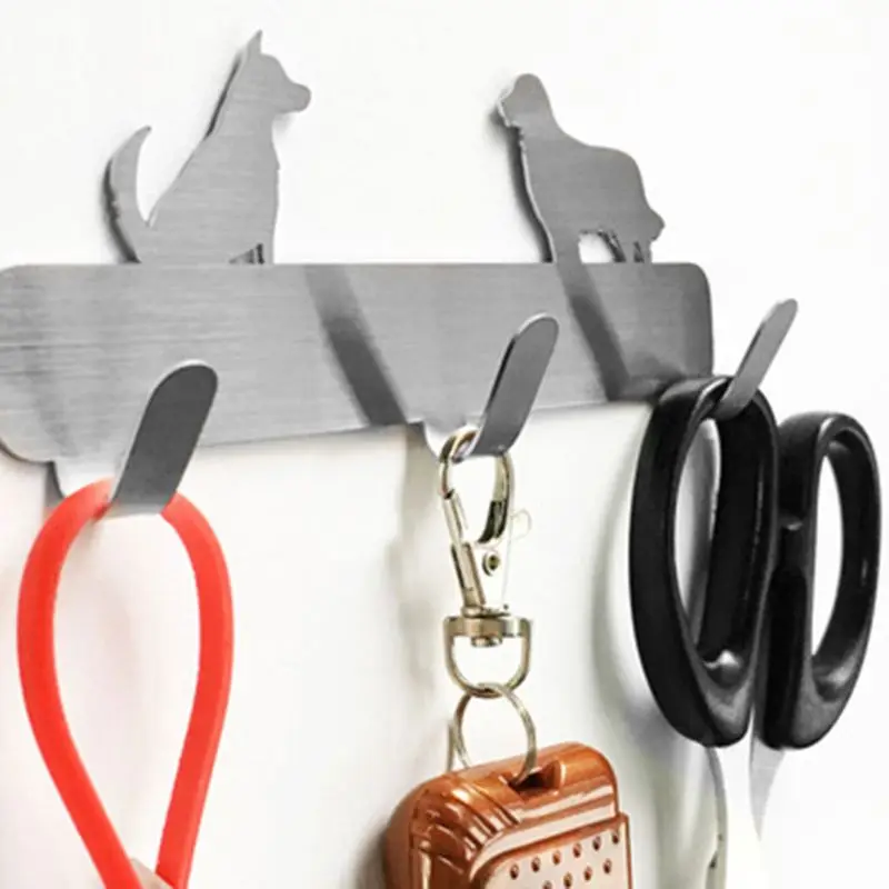Кошка Собака самоклеющиеся Кухня Стены Двери Нержавеющая сталь Держатель