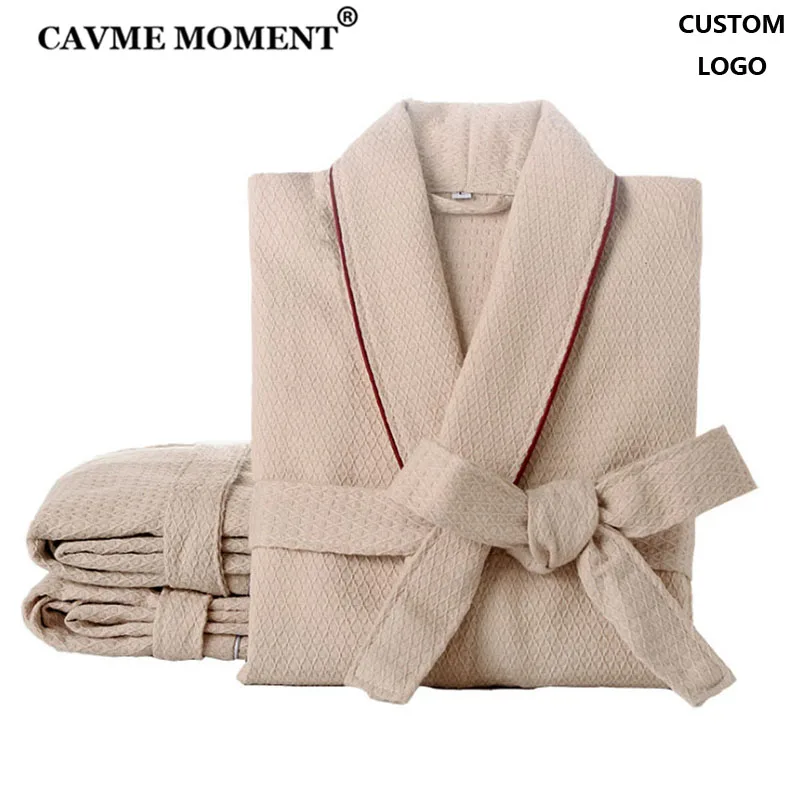 Халат кимоно вафельный с капюшоном и V образным вырезом|Халаты| |