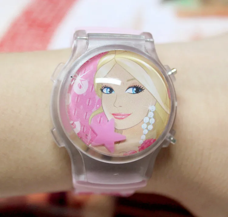 Детские электронные часы принцессы с цветным источником света детские для