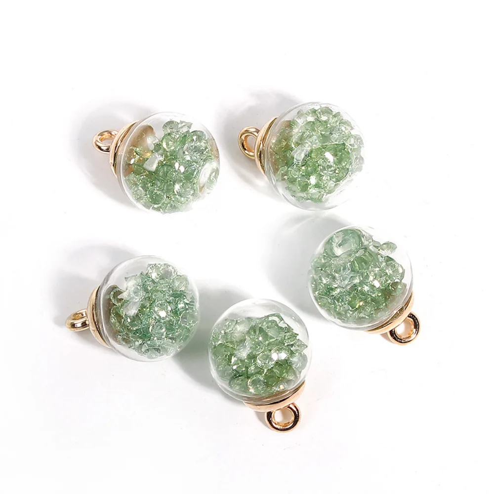 Прозрачные стеклянные шармы DoreenBeads круглые в пузырьковой бутылке диаметр 22 мм (7/8