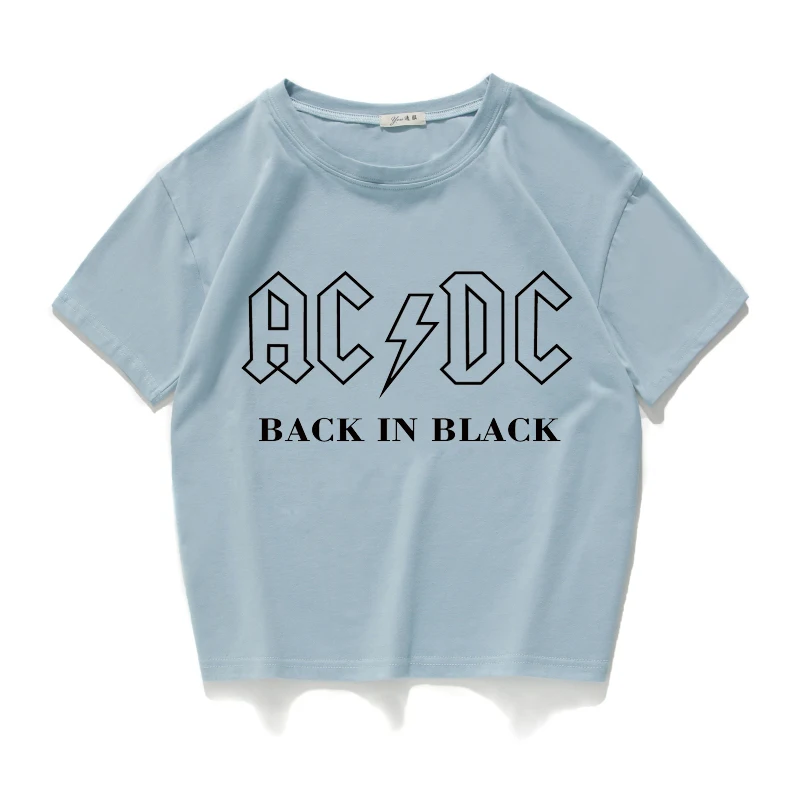 Известный бренд ACDC, женские топы, хлопок, футболка, Повседневная футболка, женская футболка с круглым вырезом, подходит ко всему, топ, летний Свободный Топ, женская одежда