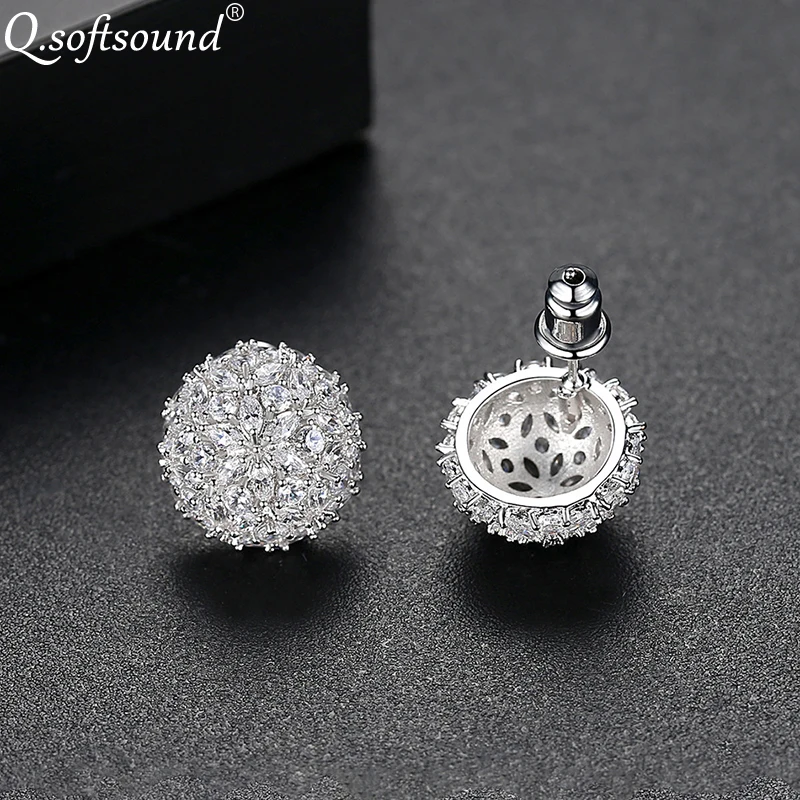 Женские серьги гвоздики с милым цветком золотой/белый золотой цвет ювелирное