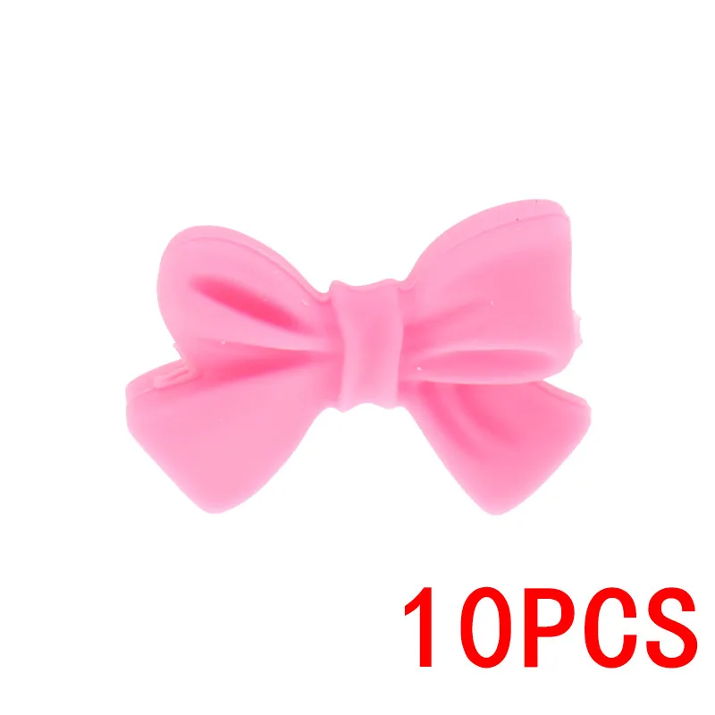 Pink16 10 шт., силиконовые бусины, пищевая бабочка, сделай сам, ремесла, Детские Прорезыватели, силиконовые бусины для прорезывания зубов, не содержит бисфенола, животные, силиконовые Грызуны - Цвет: Pink16