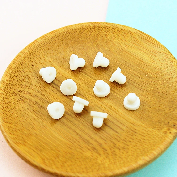 100pcs Earrings Jewelry Accessories Clear Silicone Barrel Bullet Plastic Rubber Ear Plugging Earring back Earstud Findings | Украшения и