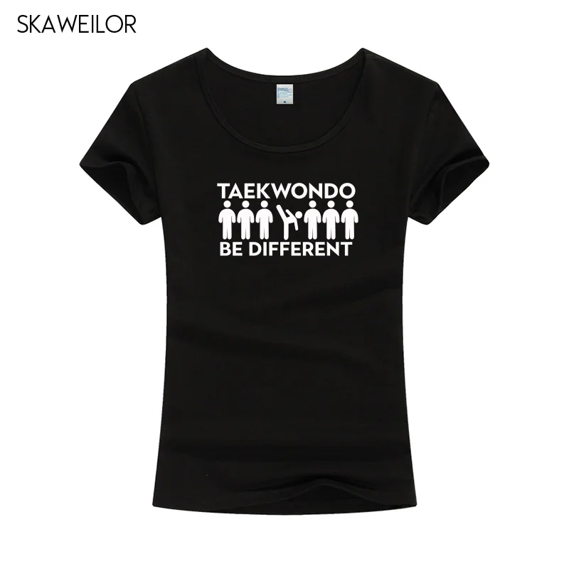 Женская футболка с коротким рукавом Taekwondo Be Different хлопковая Футболка забавным