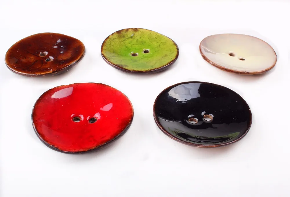 1 шт. 2 отверстия эмали шесть цветов скорлупы кокосового ореха пуговицы подходит