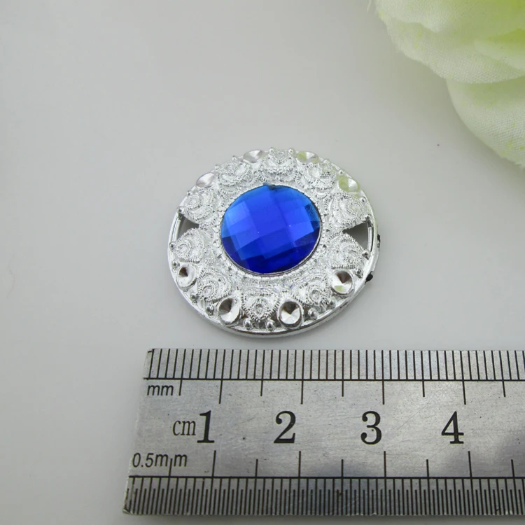 (PB83 30 мм) 20 шт круглые синие акриловые пластиковые кнопки с плоской задней