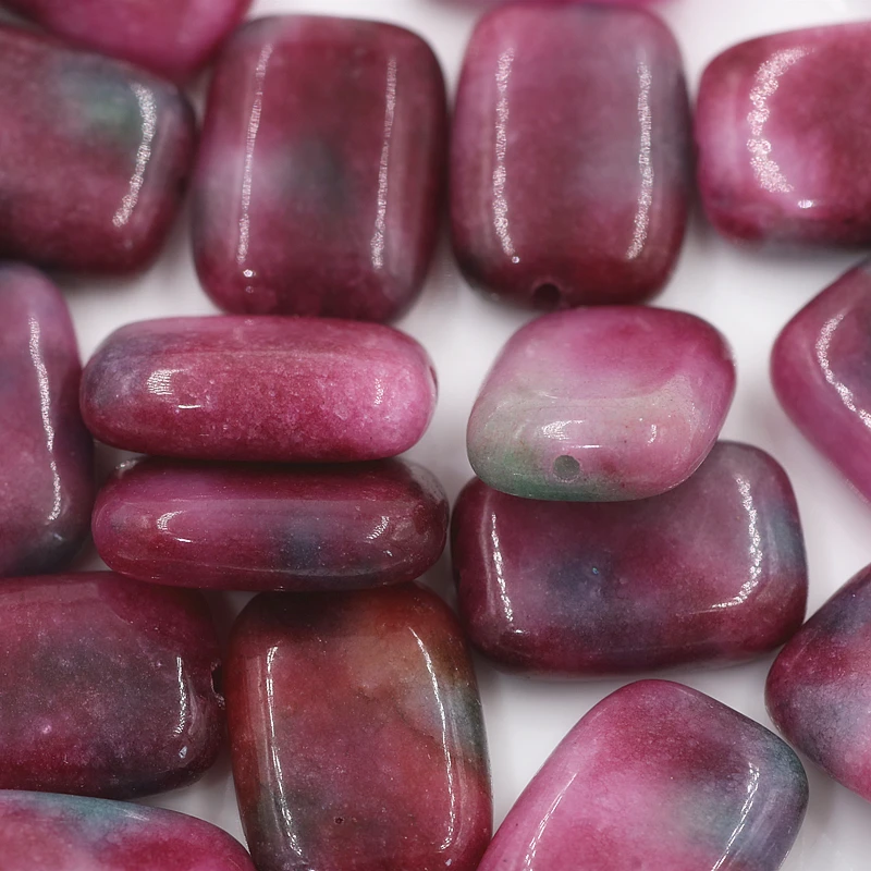 10pcs/lot Rectangle Natural Persian Stone Beads Purple Green Color Fashion Jewelry Accessories Handmade DIY Making Pendant