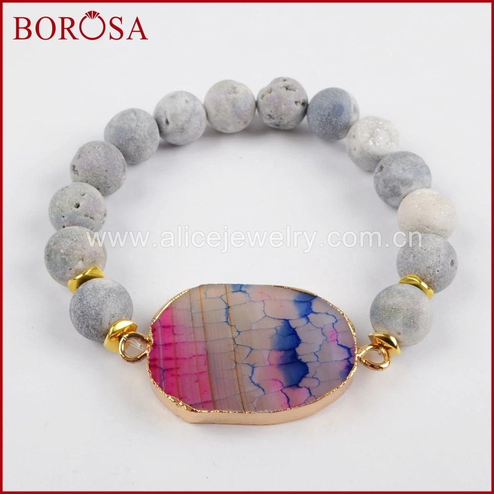 BOROSA золотистого цвета Радужный огненный ониксовый камень очаровательный