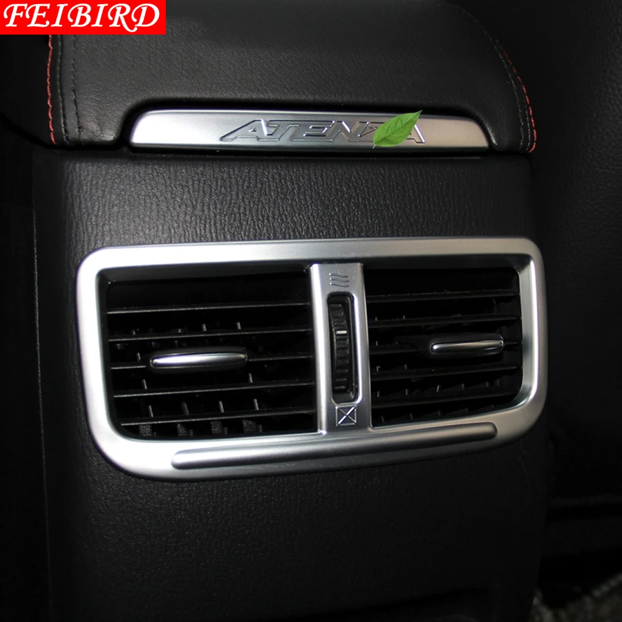 Caja de reposabrazos cromada de ABS, cubierta de salida de aire acondicionado trasero, embellecedor Interior para Mazda 6, Atenza, Sedan 2013, 2014, 2015, Plata mate