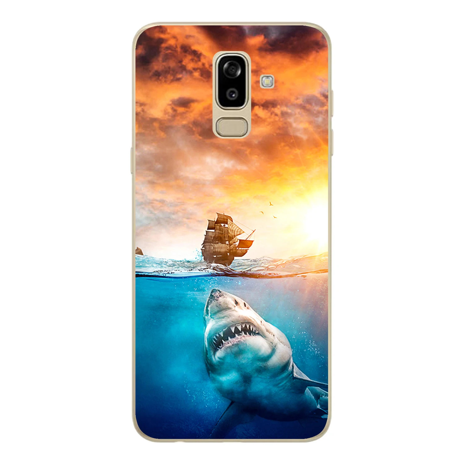 For Samsung Galaxy J3 J5 J7 2017 J4 J6 J8 2018 Case Cover EU Version Soft TPU Silicone Cool Animal Printed Protect Phone Shell |