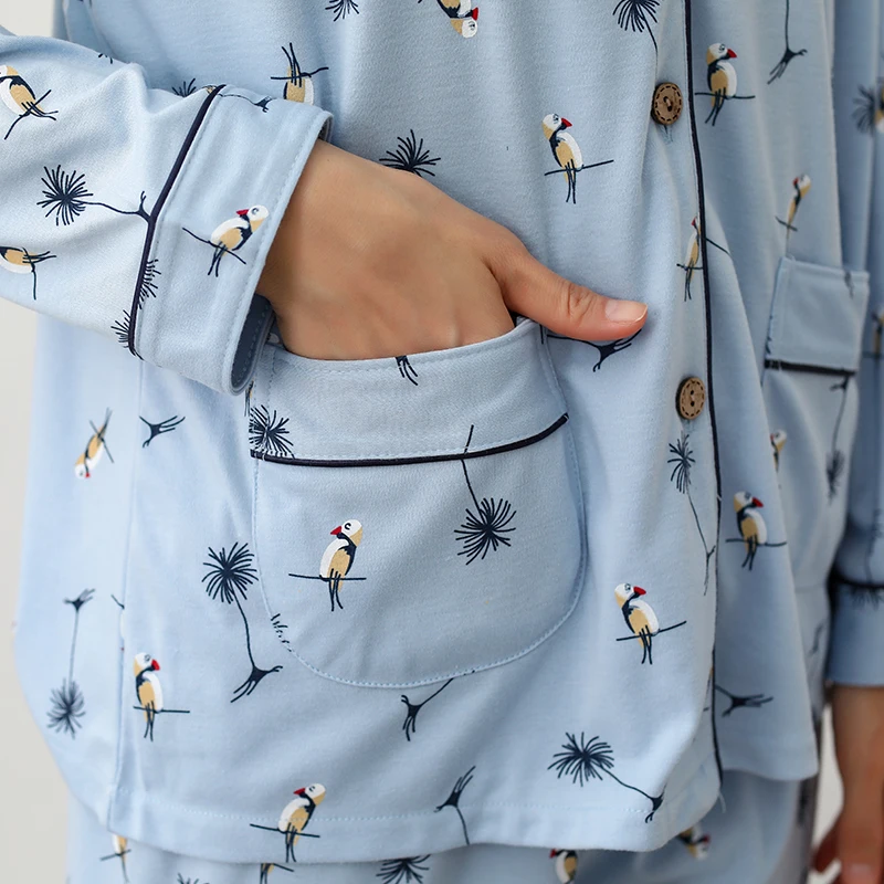 Пижама женская с длинным рукавом пижамный комплект | Женская одежда