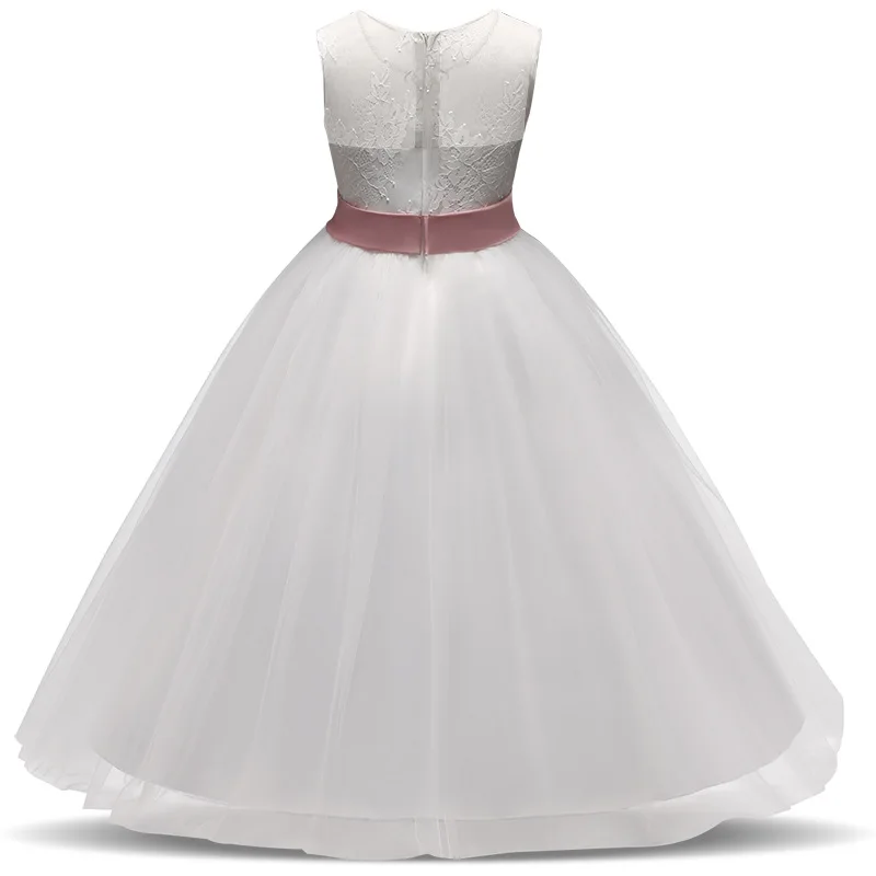 4-14 лет Детское платье для девочки держащей букет невесты фатиновое кружевное