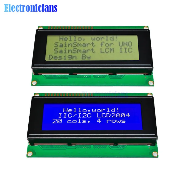 1 шт. LCD плата 2004 20*4 20X4 3 V/5V синий/желтый и Gree экран Дисплей модуль для arduino|ЖК-модули|