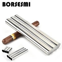 hot sale stainless steel 3 in 1 cigar tube portable pipe holder tools metal travel cigar case outdoor pocket cigar box