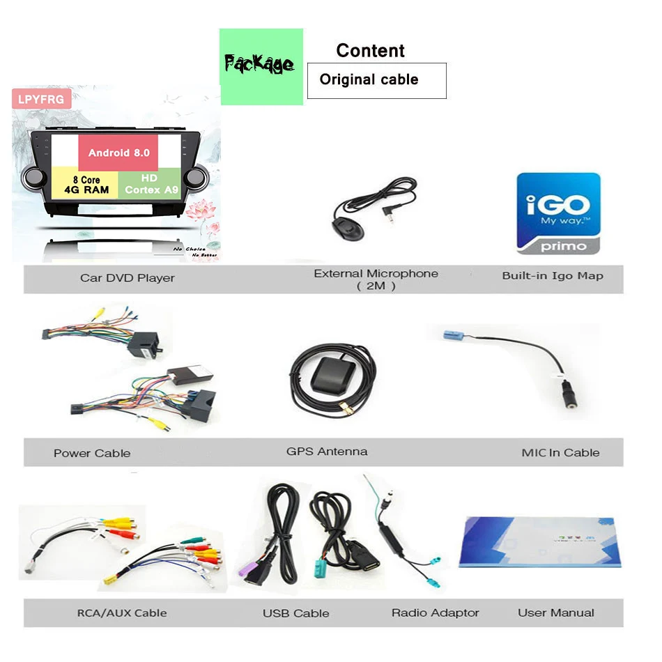 4+ 64G авто 3/4G Android 9,0 Автомобильная магнитола DVD для Toyota Highlander 2009-2013 навигация с gps видео Wifi BT магнитофон аудио