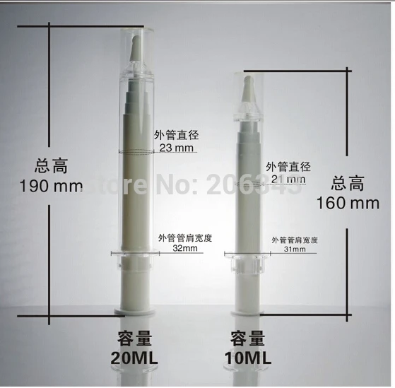 

20ML airless as springe plastic lotion bottle or airless eyecream bottle with airless pump can used for Cosmetic Packaging