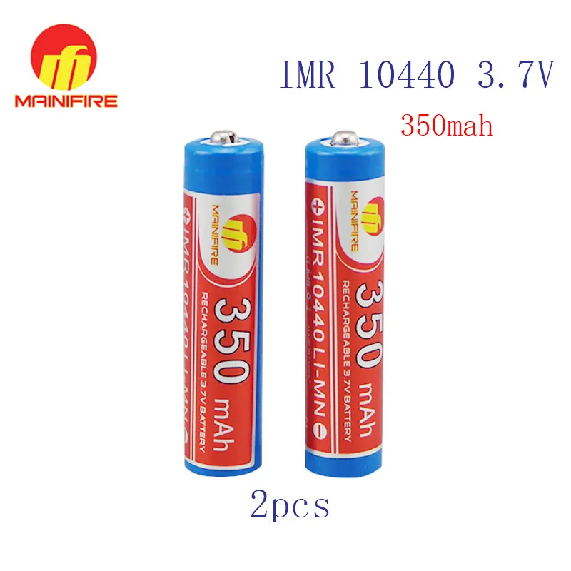 Аккумуляторная литий ионная батарея Mainifire IMR 10440 350 мАч 3 7 В с кнопкой top (1 шт.)|li-ion