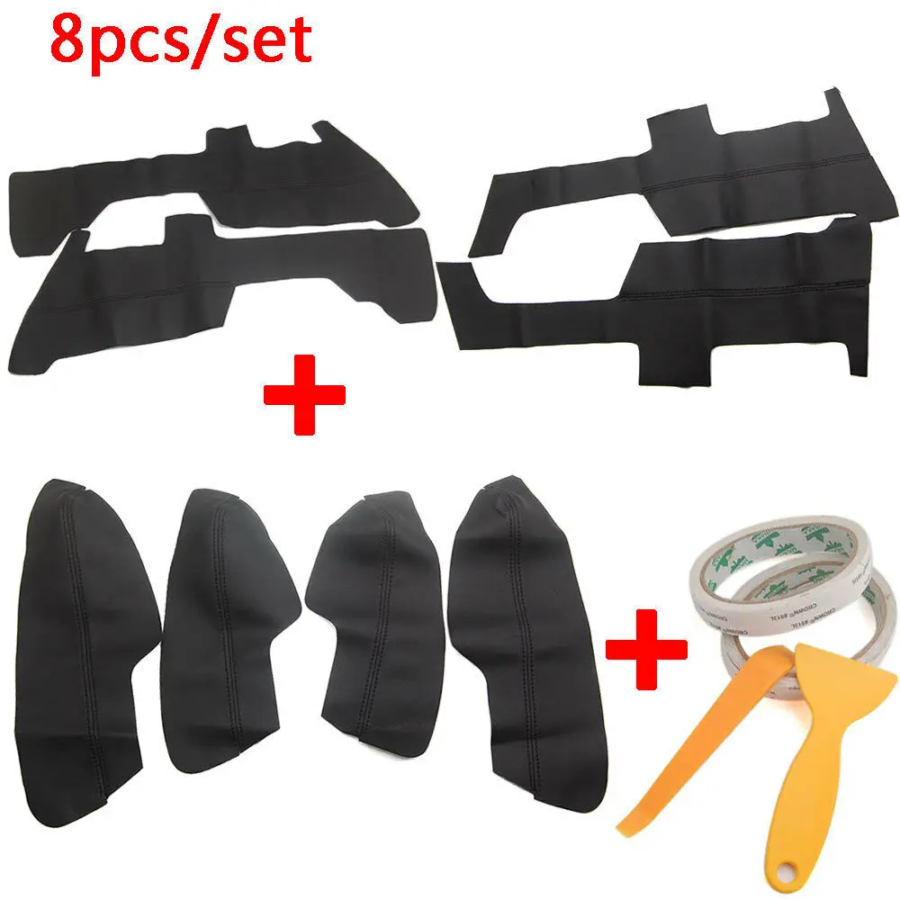 

BBQ@FUKA 8pcs PU Leather Car Door Panel & Armrest Handle Surface Shell Cover automobiles accessories For Honda CRV 2017+