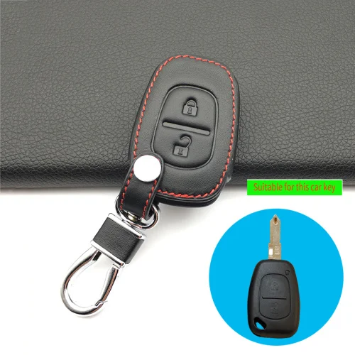 A Style black Кожаный чехол для автомобильных ключей, чехол для Renault Megane Clio Logan Kadjar Scenic Koleos, чехол для ключей, аксессуары для автомобильных ключей - Название цвета: A Style black