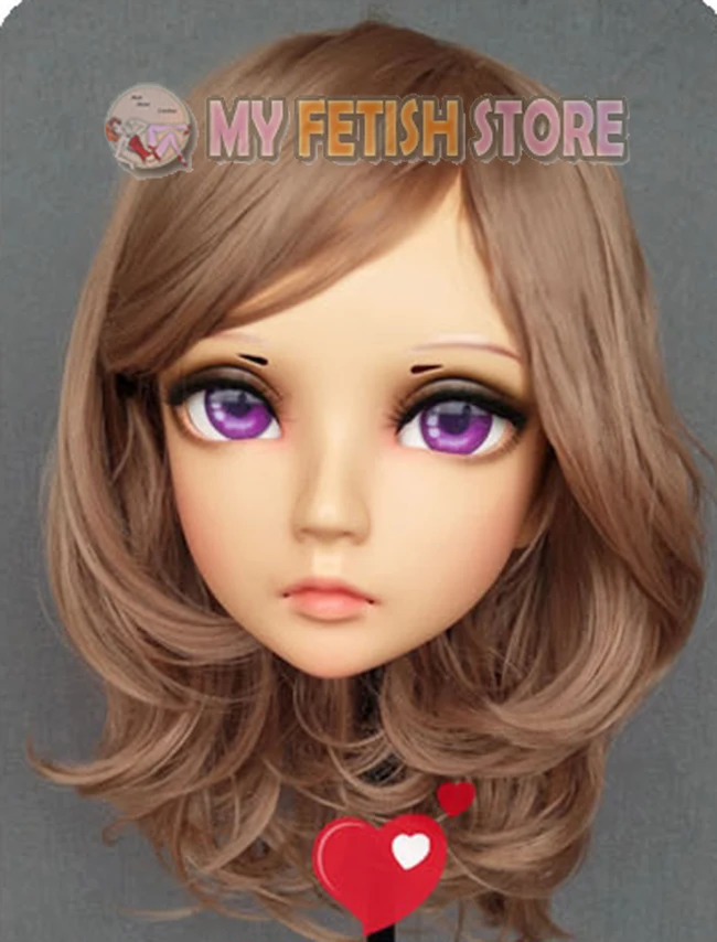 (X) Женская милая девочка каучуковая полуголовая Kigurumi BJD маска для косплея