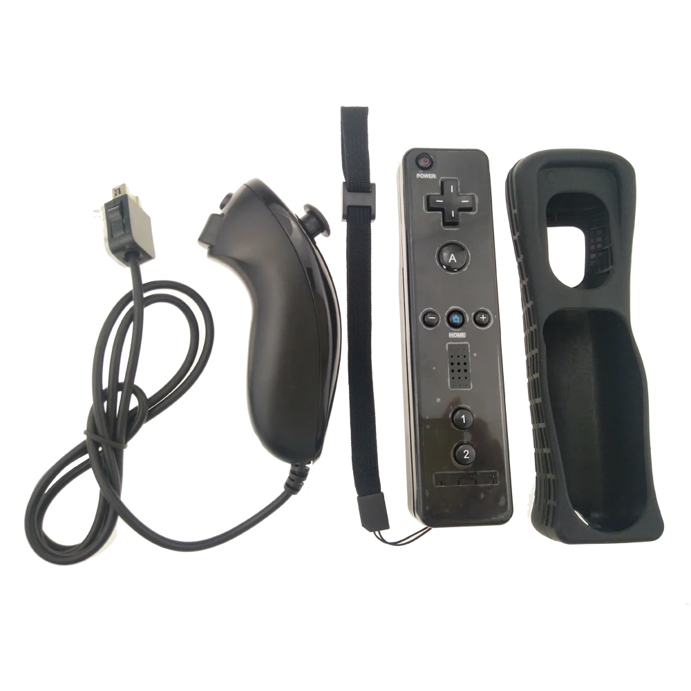 Для Wii Беспроводной дистанционного Управление + Nunchuk Nintendo без Motion Plus игроков с