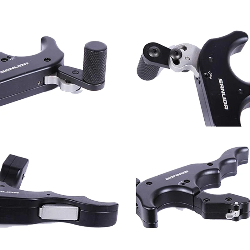 

360 Degree rotation Archery Compound Bow 4 Finger Release Aid CNC Aluminum Alloy Hunting Thumb Caliper Trigger Bow Accessory