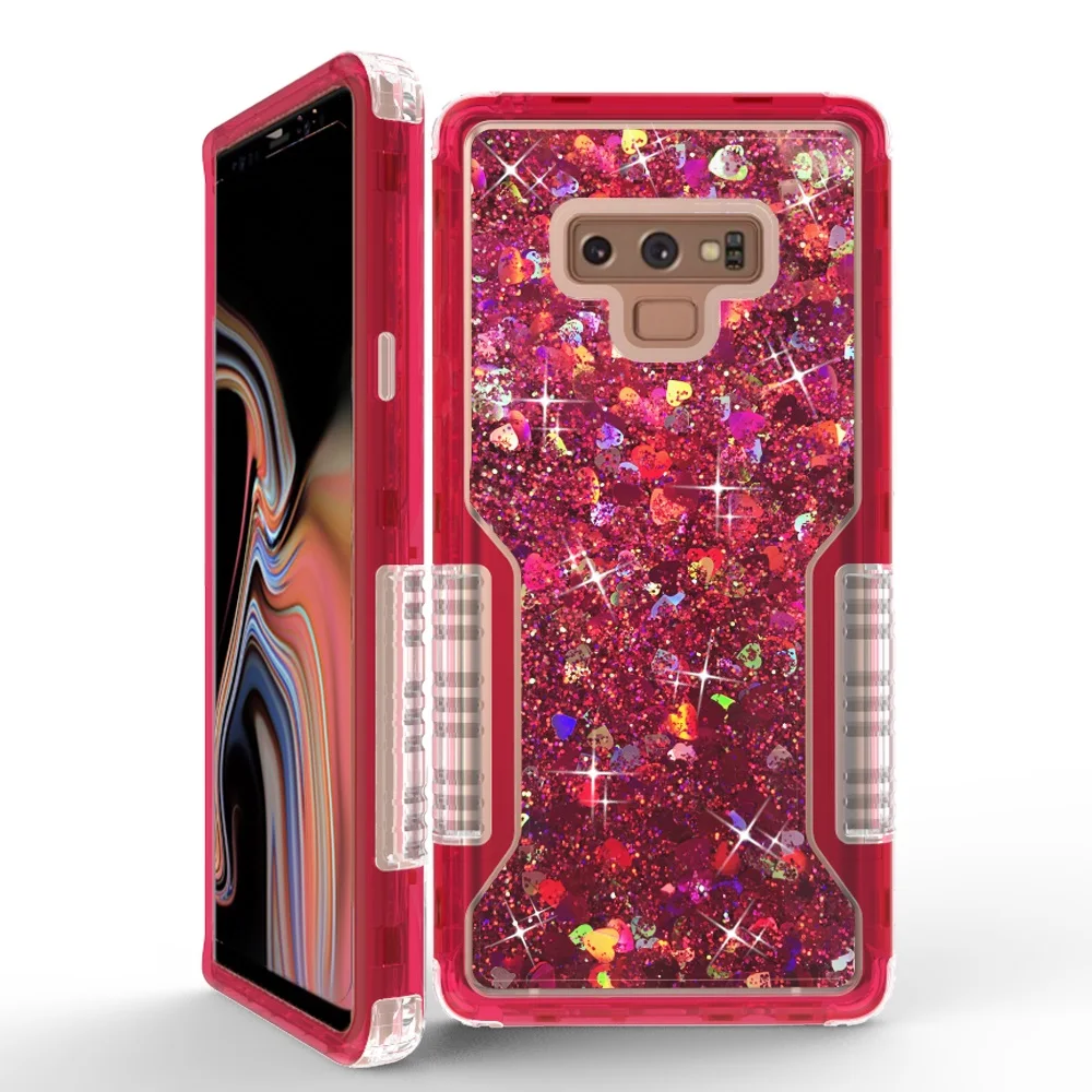 Liquid Bling Glitter Silicone Phone Case For Samsung Galaxy Note 9 Hybrid Impact Sparkle Slim Shockproof | Мобильные телефоны и