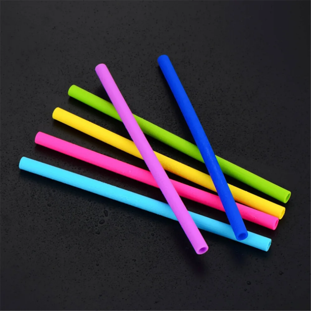 

Hot sell Colored Food Grade Silicone Straw With Stainless Steel Brush for 20oz 30oz Cup Silica Gel Drinking Straw