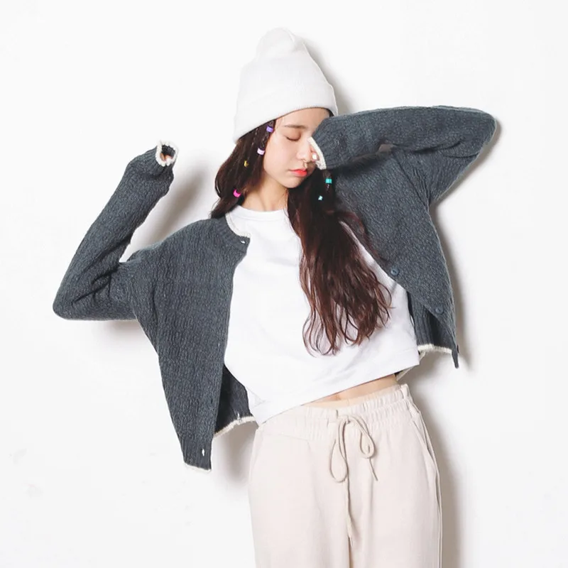 Женский кардиган в полоску элегантный вязаный свитер с длинным рукавом