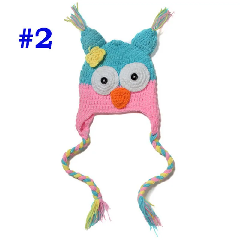 Ручной вязки крючком шапка сова шляпа с уха клапаном животного Стиль