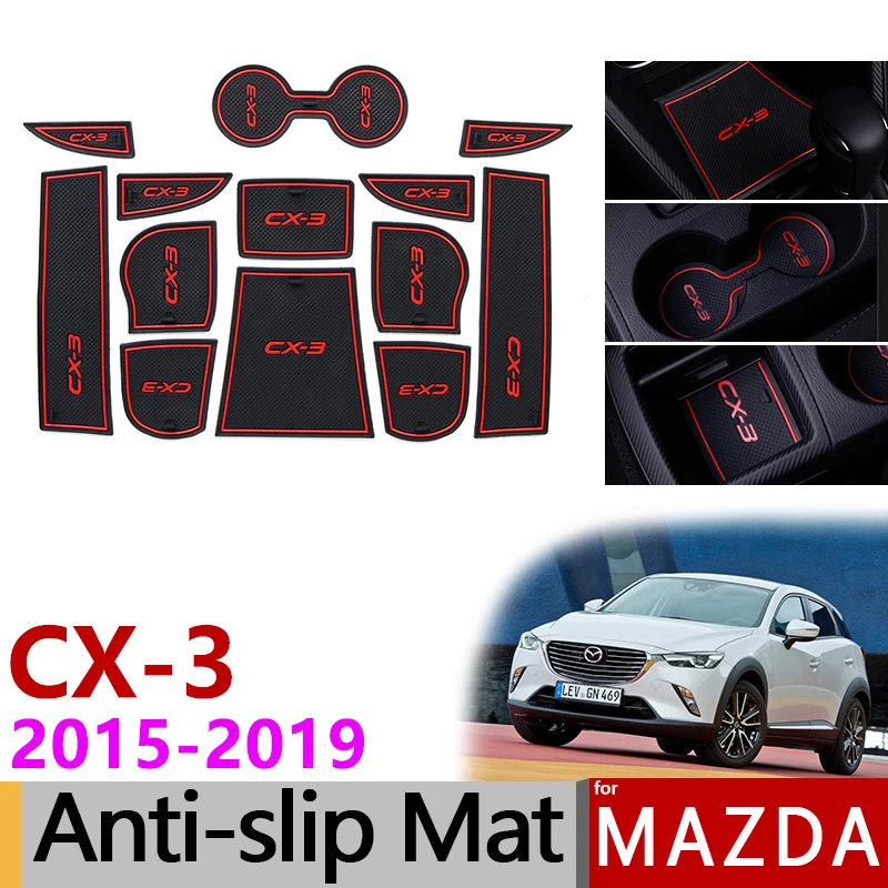 Противоскользящий коврик со слотом для ворот резиновые подставки Mazda CX 3 2015 2016 2017