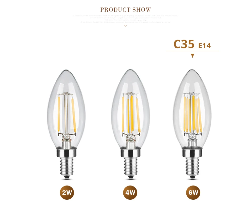 C35 C35L A60 ST64 лампочка накаливания ретро Edison светодиодный лампочка накаливания E27 E14 винтажный Декор лампа люстра Свеча светильник