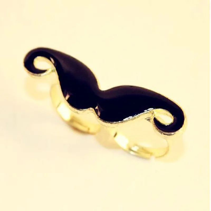 R003 Бесплатная доставка винтажное двойное кольцо на палец с эмалью Усы бороды