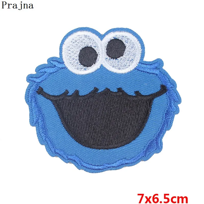 Медь Prajna Sesame Street Elmo Patches Iron-On Embroidered Patch Cute Monkeys Accessories For Clothing DIY Stickers On Kids T-shirt - Цвет: Медь
