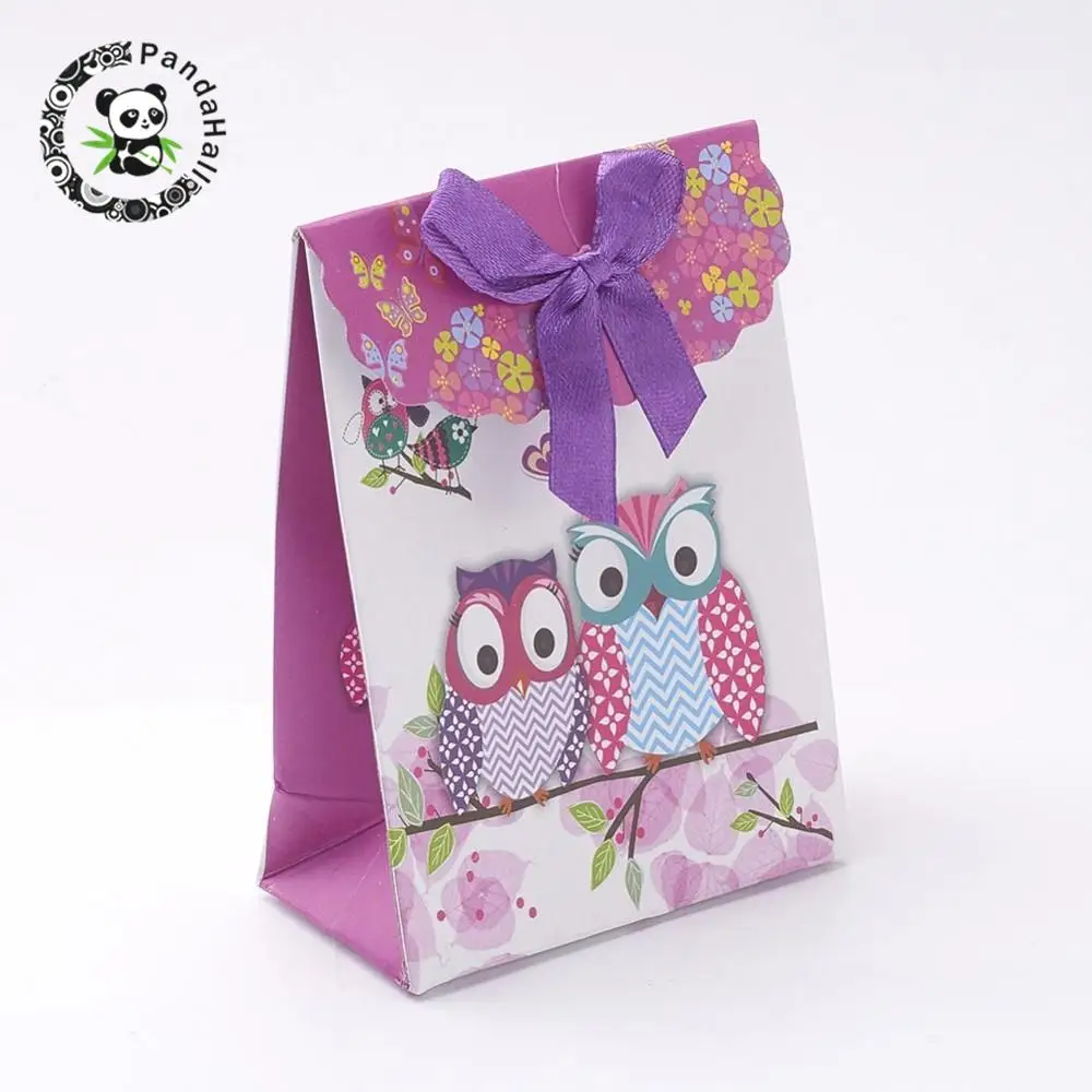

Paper Gift Shopping Bags, Rectangle with Bowknot, Mixed Color, 10.5x7.5cm